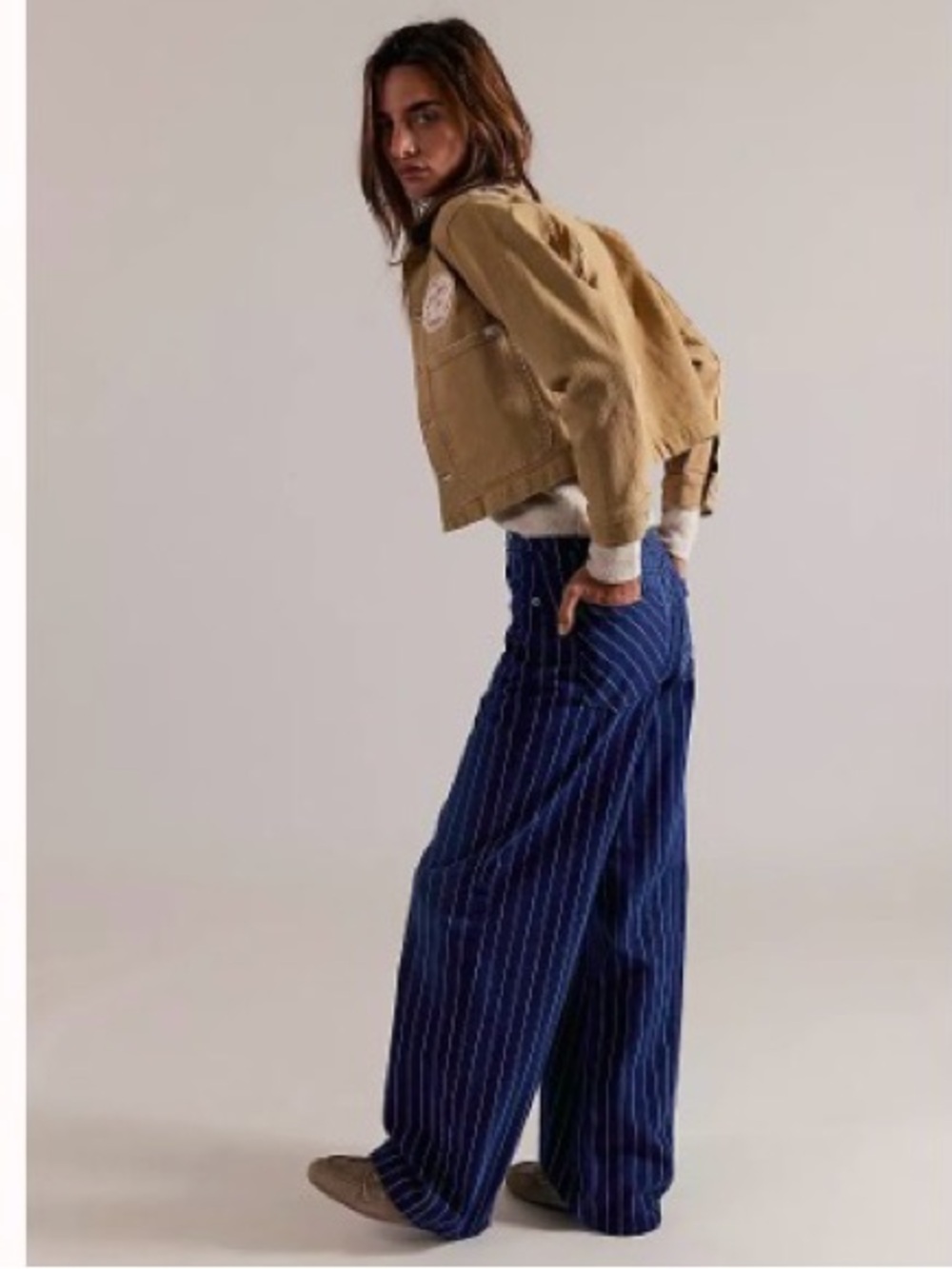 FREE PEOPLE x We The Free Nia Striped Boyfriend Jeans size 28 - Picture 3 of 9